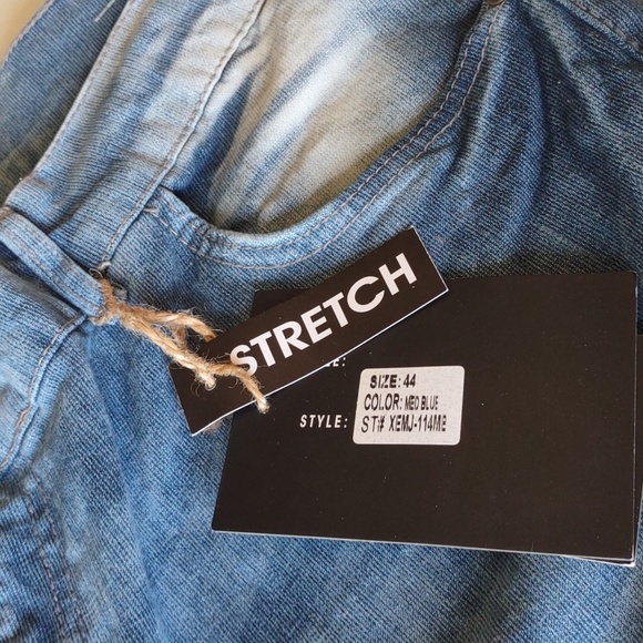 GS-115 Distressed Light Acid Wash Slim Fit Jeans - Picture 4 of 9